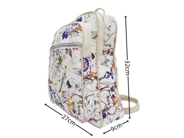 Virágos műbőr hátizsák négy rekesszel 2852