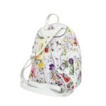 Lekerekített virágos műbőr hátizsák 5084