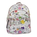Lekerekített virágos műbőr hátizsák 5084