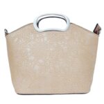 H6026rosegold Virág mintás műbőr kézitáska íves füllel H6026