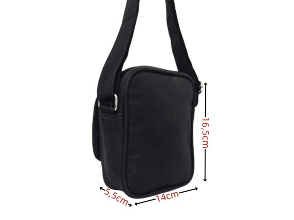 Férfi vászon kis oldaltáska fekete 7546