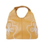 Női műbőr mini kézitáska himzéssel K001