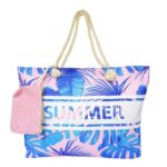 Levél mintás női vászon strandtáska 220-9