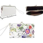 Fémcsatos műbőr pénztárca/kézitáska virág mintával K13 - 12db/doboz