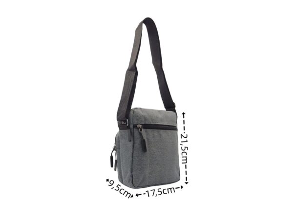 Kis álló férfi vászon oldaltáska sokzsebes H577