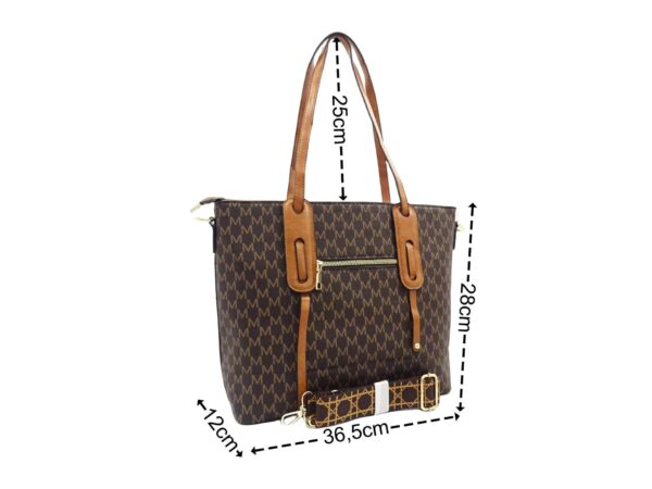 999back Kétszínű M betű mintás válltáska 999