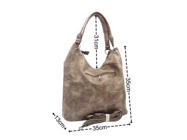 G7319back Női műbőr válltáska elől cipzárral díszített G7319