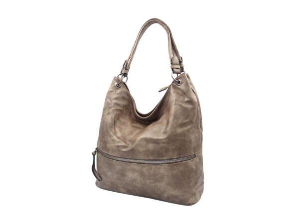 G7319side Női műbőr válltáska elől cipzárral díszített G7319