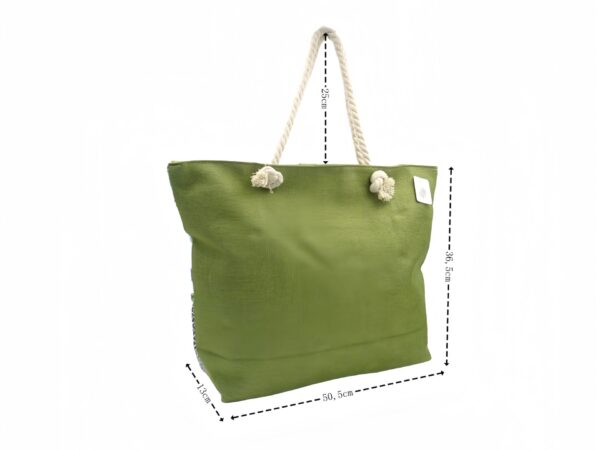 Mintás strandtáska kötél füllel 56-1