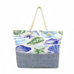 Mintás strandtáska kötél füllel 56-1