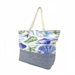 Mintás strandtáska kötél füllel 56-1