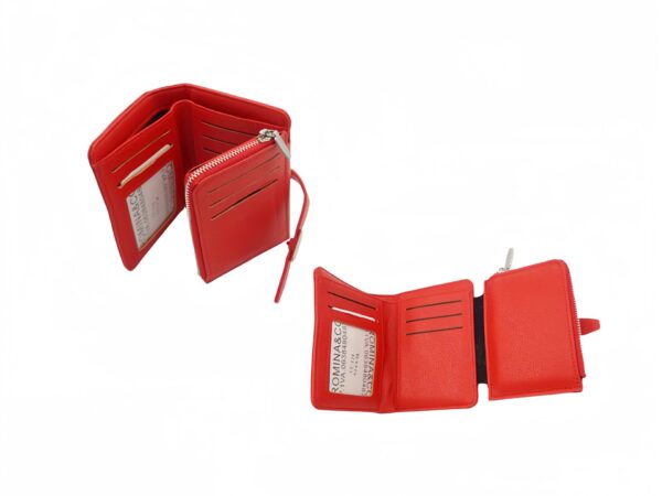 Patentos kis műbőr pénztárca fém dísszel K05 - 12db/doboz