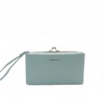 Letisztult fémcsatos műbőr pénztárca K21 - 12db/doboz