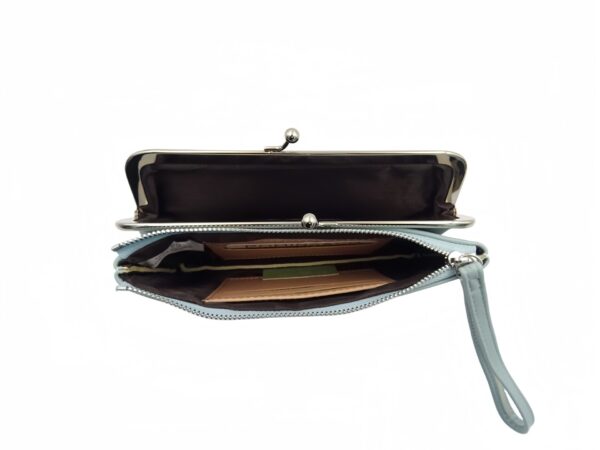 Letisztult fémcsatos műbőr pénztárca K21 - 12db/doboz