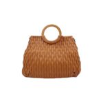 Puha műbőr kézitáska fa fogóval 9887