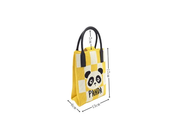 A-12back Fonott kis kockás mobiltáska pandával A-12