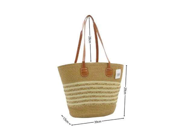 Szalma táska barna vállpánttal 44-2