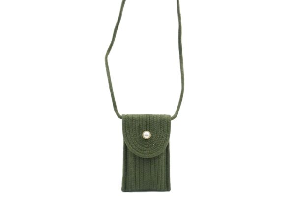 A005green Telefontartós oldaltáska gyöngy díszítéssel A005
