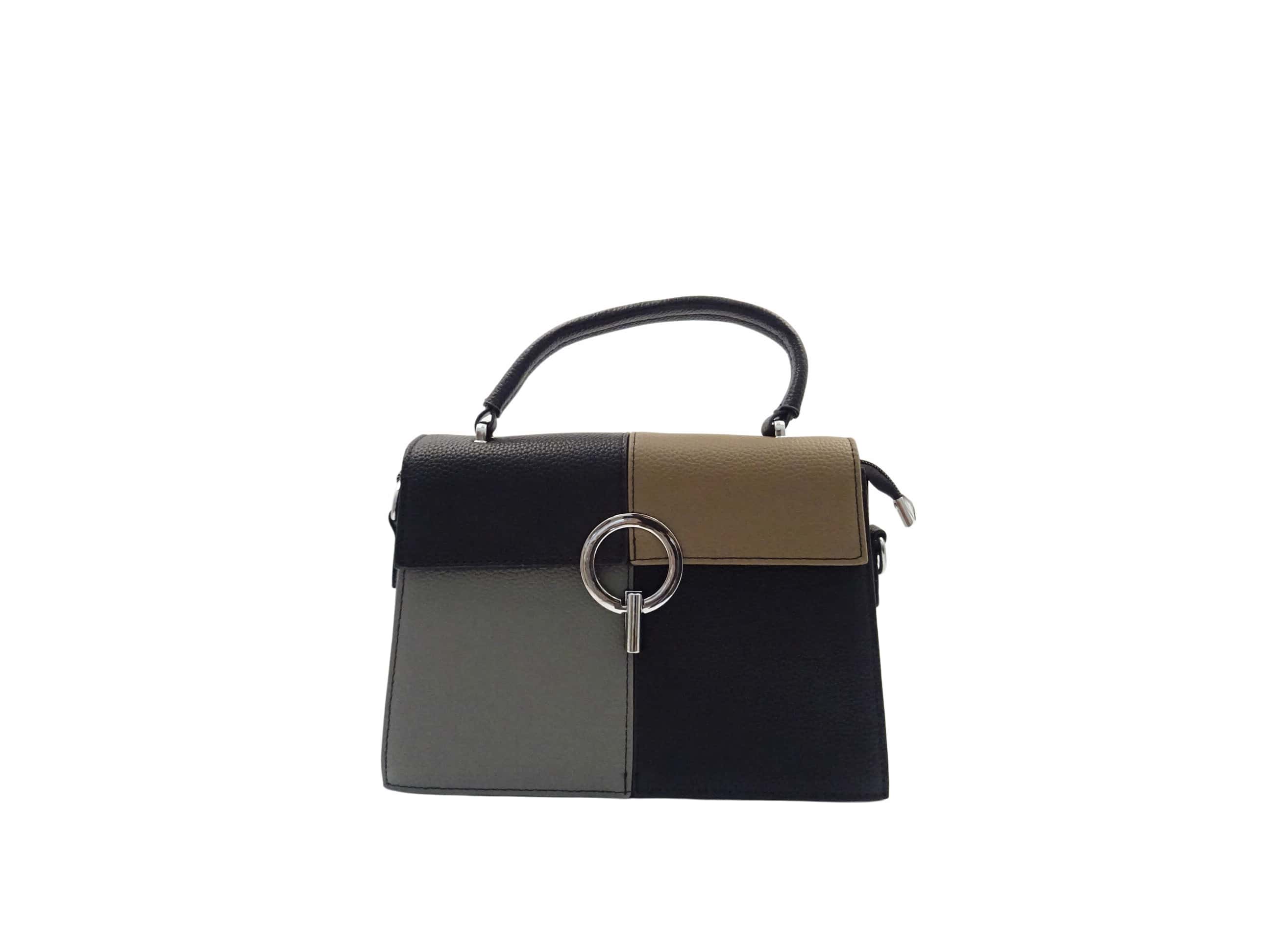 Borsa a mano rinforzata con chiusura a cerchio - n