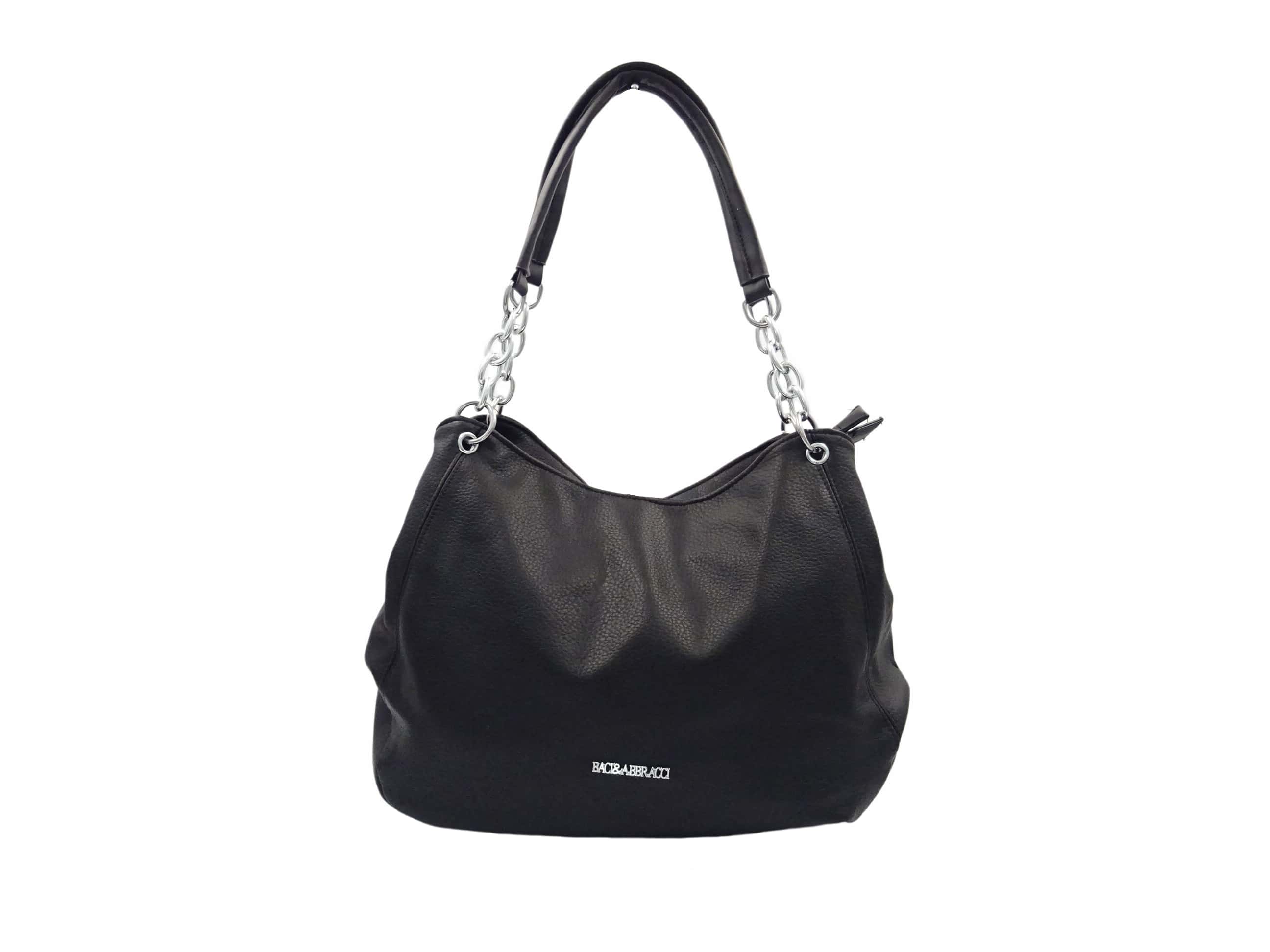 Borsa a tracolla con catena - nera