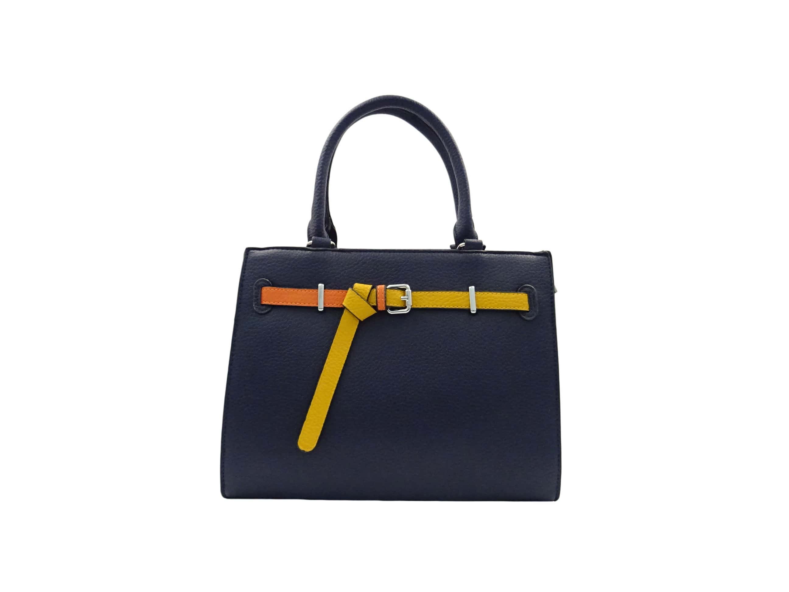 Borsa colorata con cinturini decorativi - blu