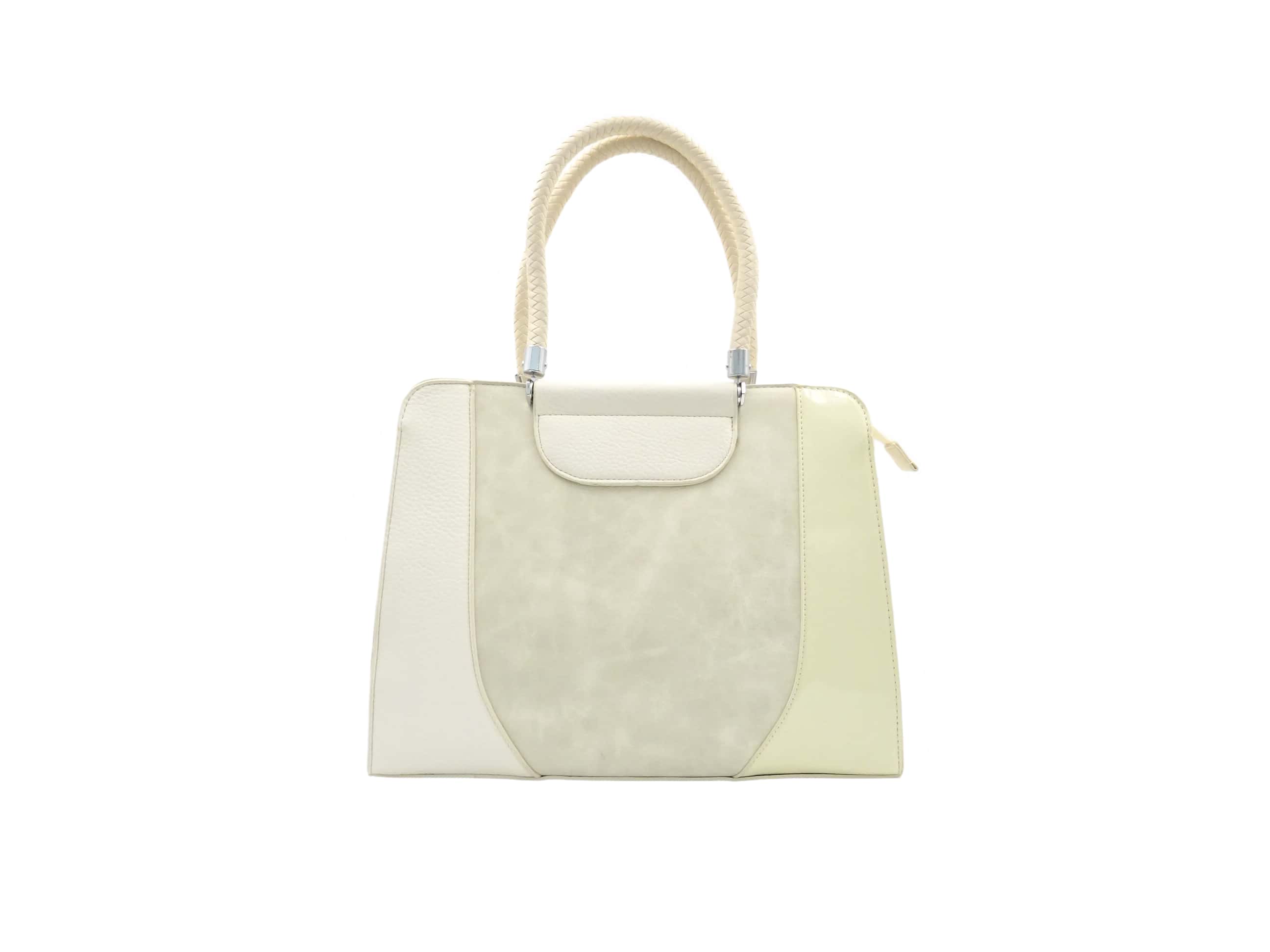 Elegante borsa a mano in pelle verniciata con trac